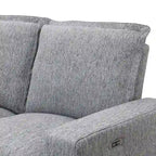 L-Shaped Power Recliner Sofa, 2-Seat Section, Linen Fabric