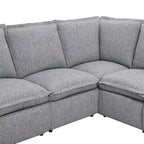 L-Shaped Power Recliner Sofa, 2-Seat Section, Linen Fabric