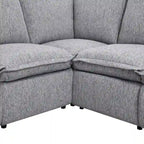 L-Shaped Power Recliner Sofa, 2-Seat Section, Linen Fabric