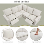 L-Shaped Power Recliner Sofa, 2-Seat Section, Linen Fabric