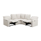 L-Shaped Power Recliner Sofa, 2-Seat Section, Linen Fabric