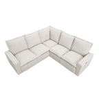 L-Shaped Power Recliner Sofa, 2-Seat Section, Linen Fabric