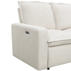 L-Shaped Power Recliner Sofa, 2-Seat Section, Linen Fabric