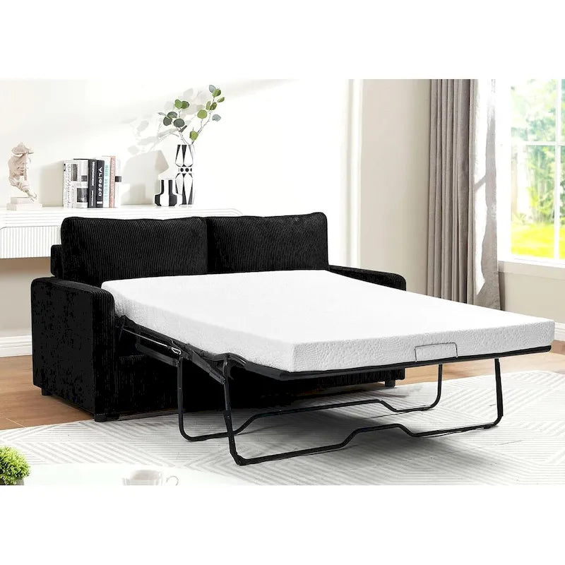 Corduroy 70-Inch Square Arms Sofa Bed