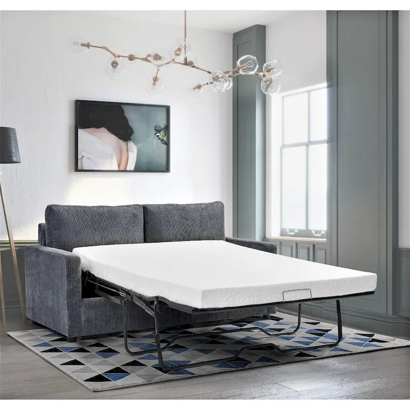 Corduroy 70-Inch Square Arms Sofa Bed