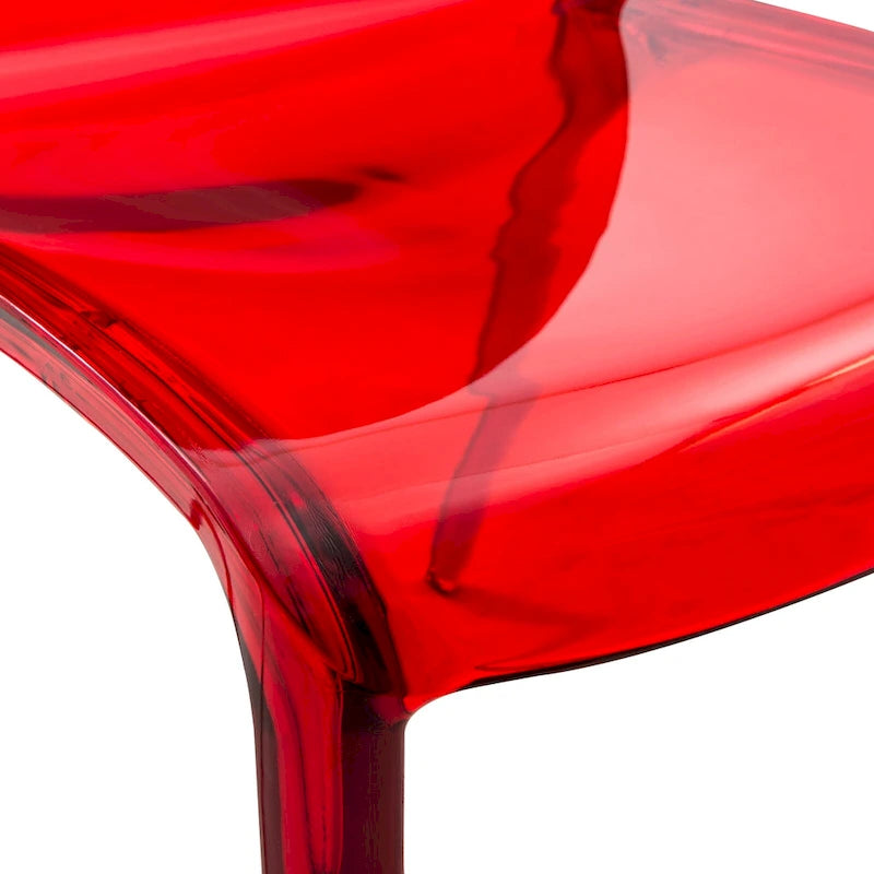 Stackable Acrylic Minimalist Plastic Dining Chair Modern Full Back Transparent Accent Side Chair for Kitchen Set of 4