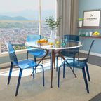 Stackable Acrylic Minimalist Plastic Dining Chair Modern Full Back Transparent Accent Side Chair for Kitchen Set of 4