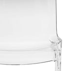 Stackable Acrylic Minimalist Plastic Dining Chair Modern Full Back Transparent Accent Side Chair for Kitchen Set of 4