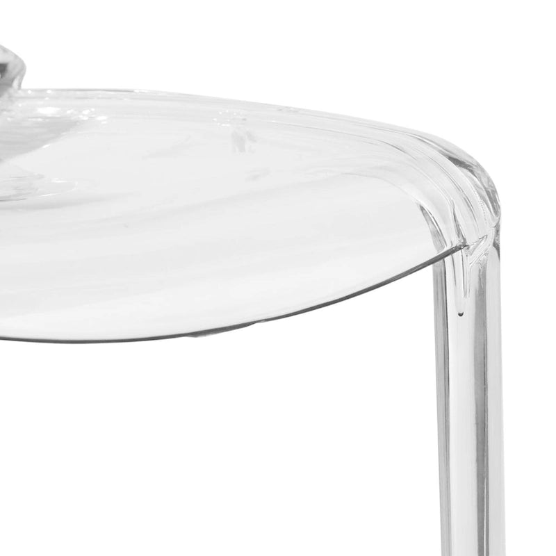 Stackable Acrylic Minimalist Plastic Dining Chair Modern Full Back Transparent Accent Side Chair for Kitchen Set of 4