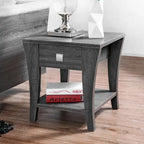 Modern Gray Flared Storage End Table
