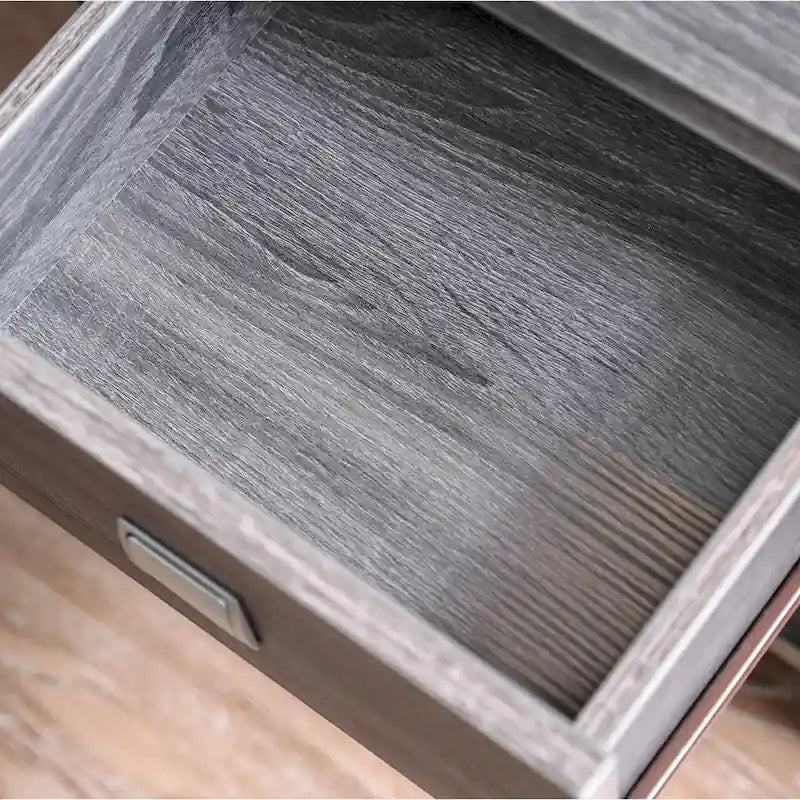 Modern Gray Flared Storage End Table