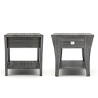 Modern Gray Flared Storage End Table