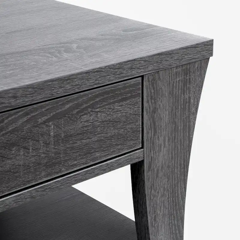 Modern Gray Flared Storage End Table