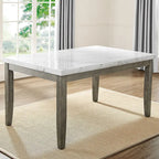 6-Piece Marble Top Dining Set with Bench