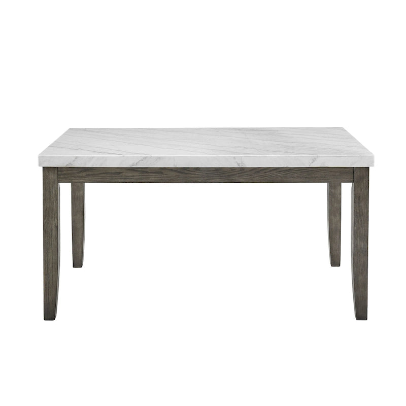 6-Piece Marble Top Dining Set with Bench
