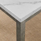 6-Piece Marble Top Dining Set with Bench