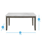 6-Piece Marble Top Dining Set with Bench