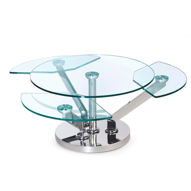 Cocktail Table with 32" Round Glass Top