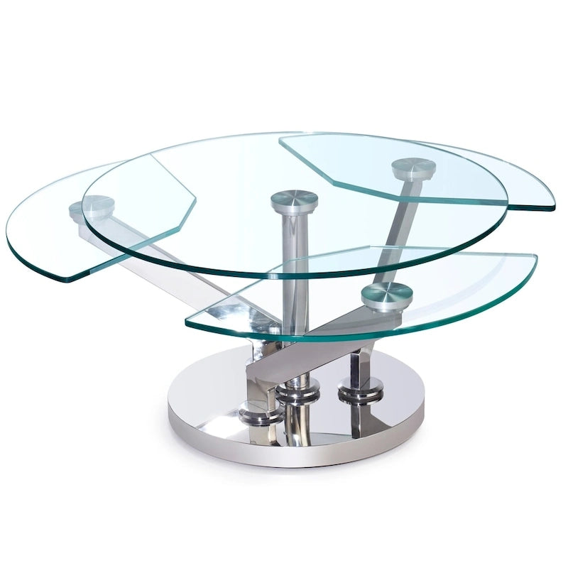 Cocktail Table with 32" Round Glass Top
