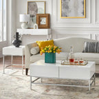 White Metal High-Gloss End Table