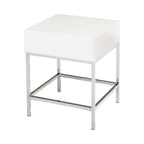 White Metal High-Gloss End Table