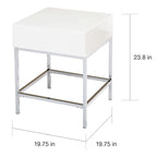 White Metal High-Gloss End Table
