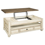 White and Brown Lift Top Coffee Table