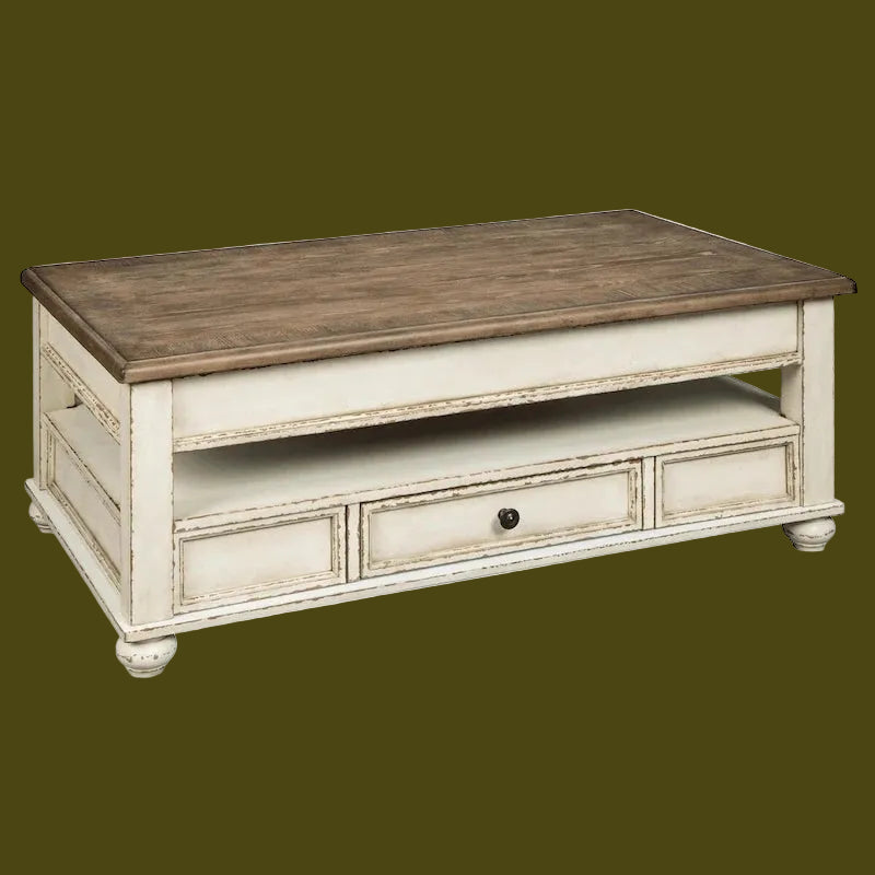 White and Brown Lift Top Coffee Table