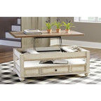 White and Brown Lift Top Coffee Table