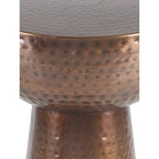 Metal Accent Table with Hammered Design - Bronze or Copper