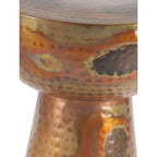 Metal Accent Table with Hammered Design - Bronze or Copper