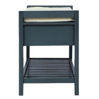 Wooden Storage Bench with Shoe Rack and Drawers