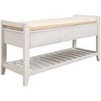 Wooden Storage Bench with Shoe Rack and Drawers