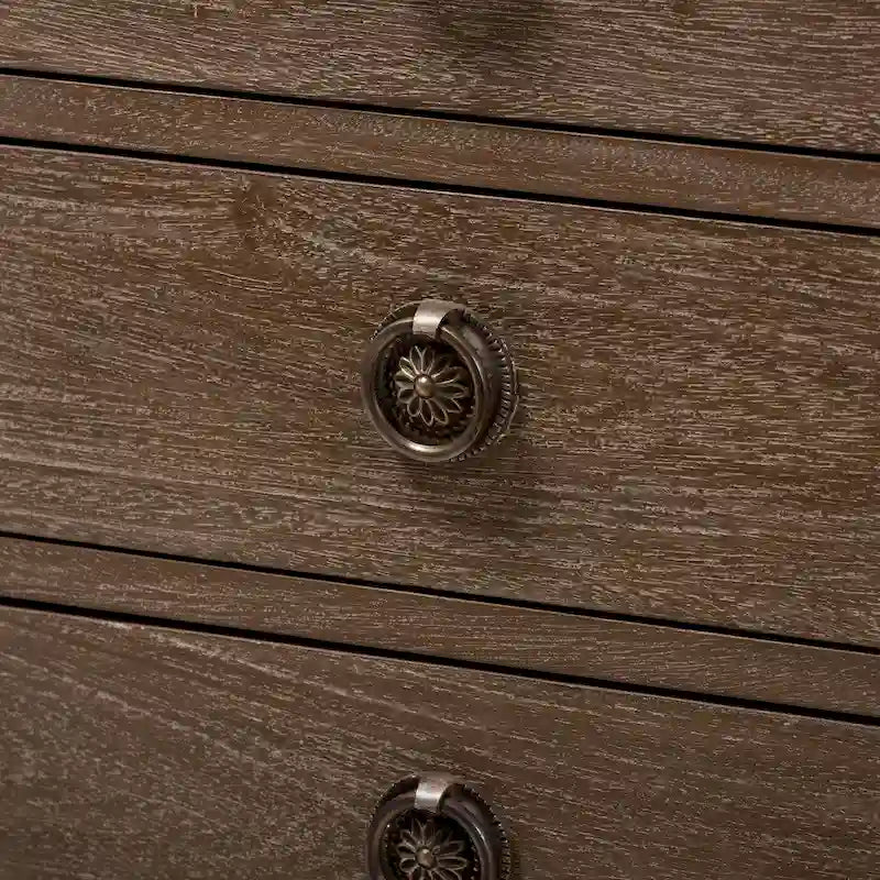 Rustic Wood 3-Drawer Nightstand