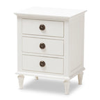 Rustic Wood 3-Drawer Nightstand