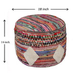Boho Diamond Multicolor Pouf Ottoman
