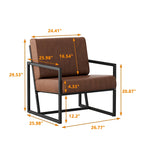 PU Leather Armchair with Padded Backrest