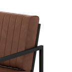 PU Leather Armchair with Padded Backrest