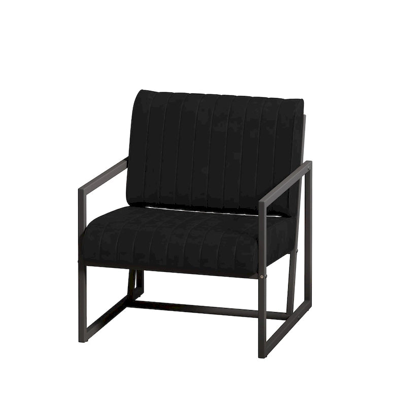 PU Leather Armchair with Padded Backrest