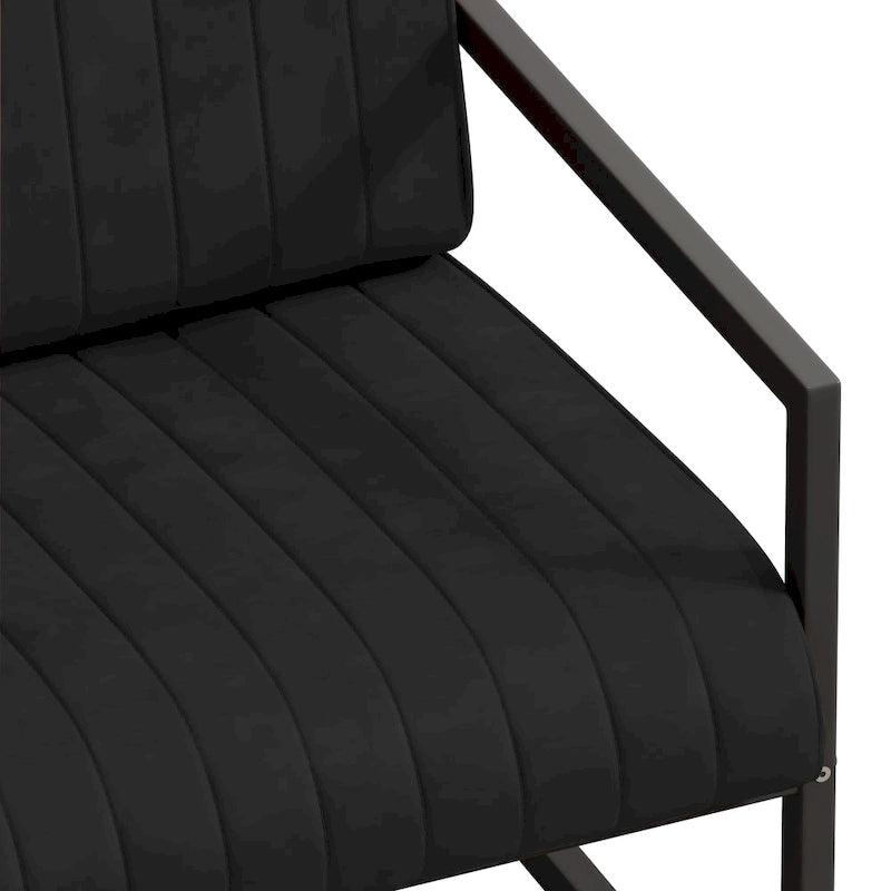 PU Leather Armchair with Padded Backrest