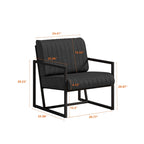 PU Leather Armchair with Padded Backrest