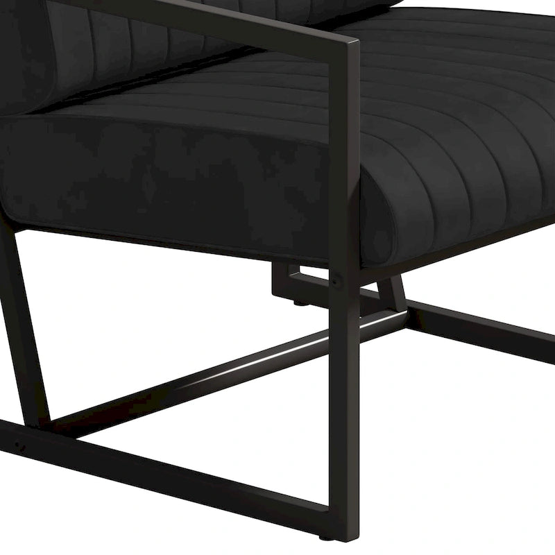 PU Leather Armchair with Padded Backrest
