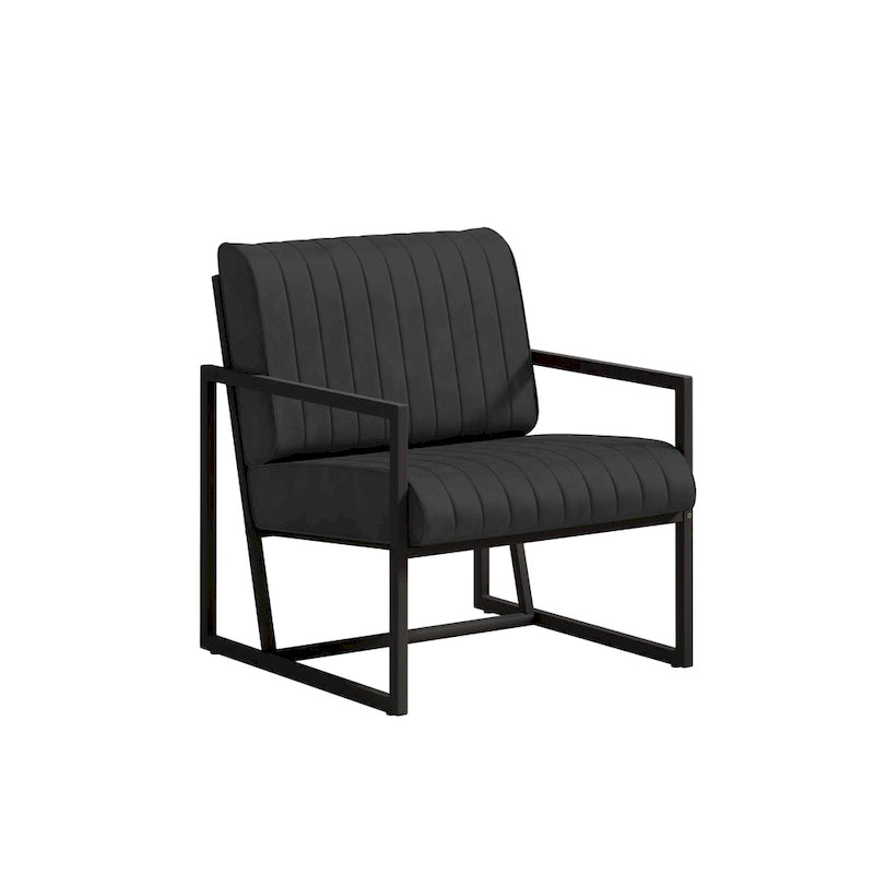 PU Leather Armchair with Padded Backrest