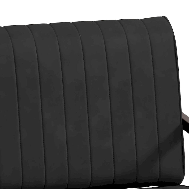 PU Leather Armchair with Padded Backrest
