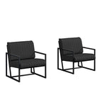PU Leather Armchair with Padded Backrest