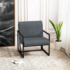 PU Leather Armchair with Padded Backrest