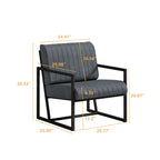 PU Leather Armchair with Padded Backrest