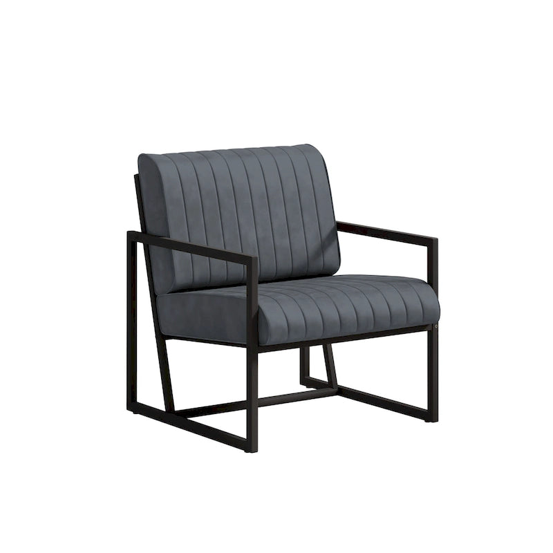 PU Leather Armchair with Padded Backrest