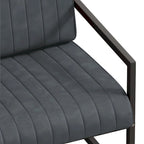 PU Leather Armchair with Padded Backrest