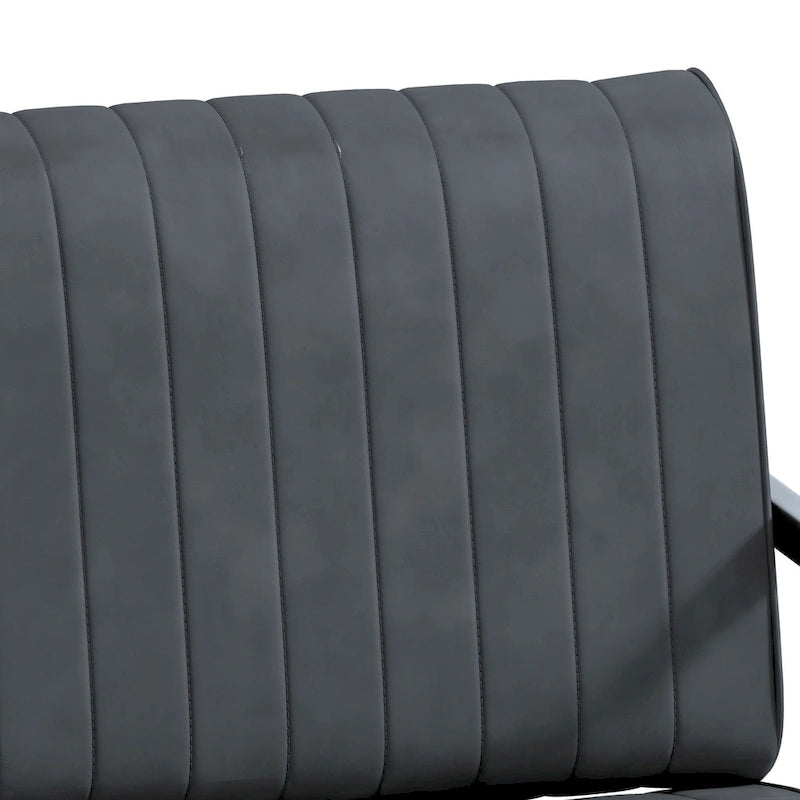 PU Leather Armchair with Padded Backrest